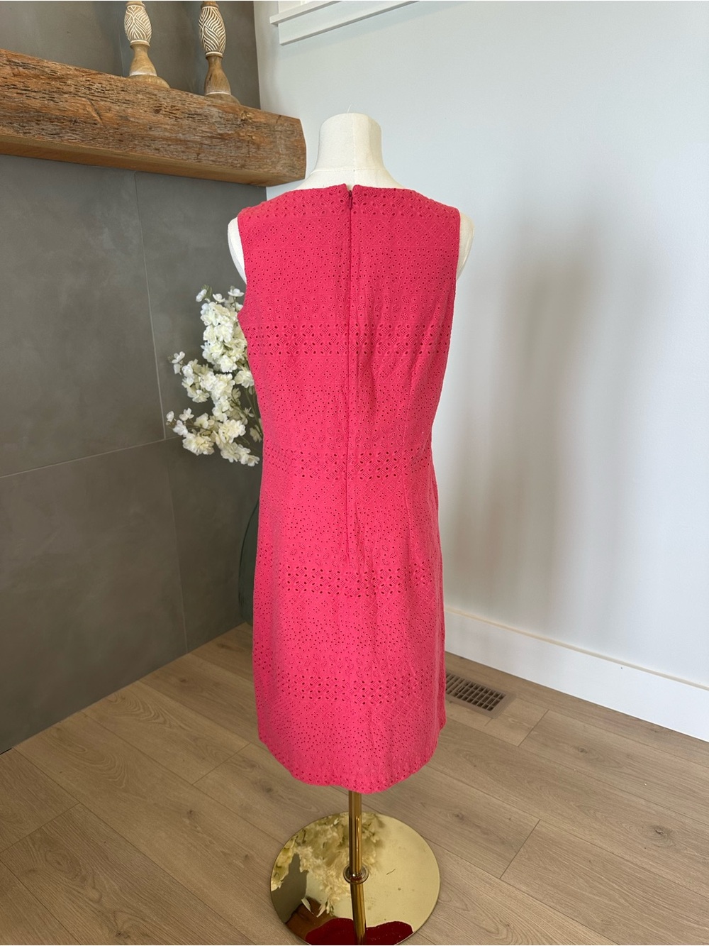 L.L. Bean Pink Eyelet Midi Dress - Picture 7 of 8
